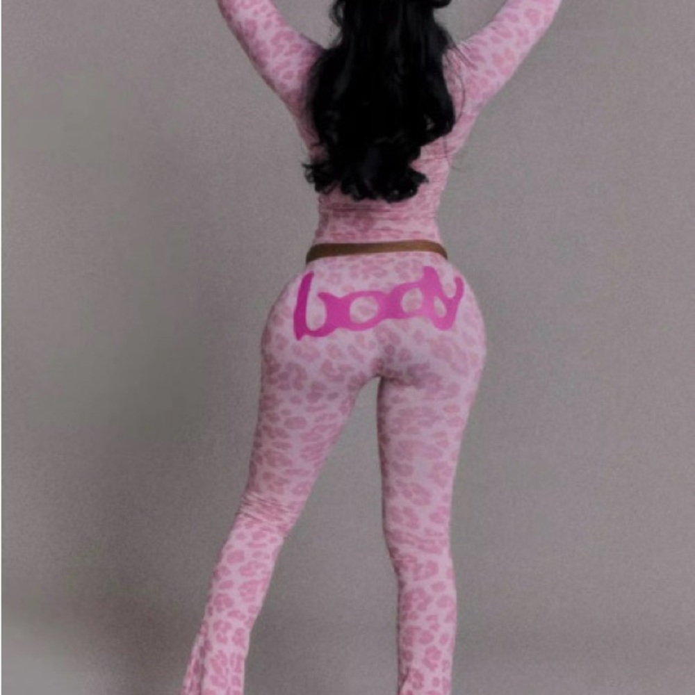 Pink Leopard Print Women's Bodysuit
